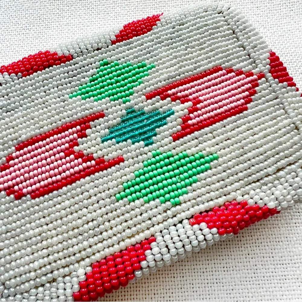 VINTAGE Beaded XL Southwestern Western Belt Buckle Unisex Native Cowboy